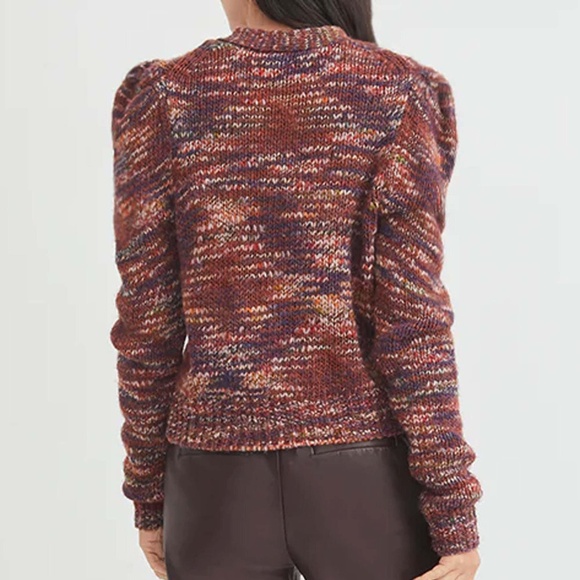 NWT Veronica Beard Amosa Knit Puff-Sleeve Cardigan - size XL - Picture 2 of 8